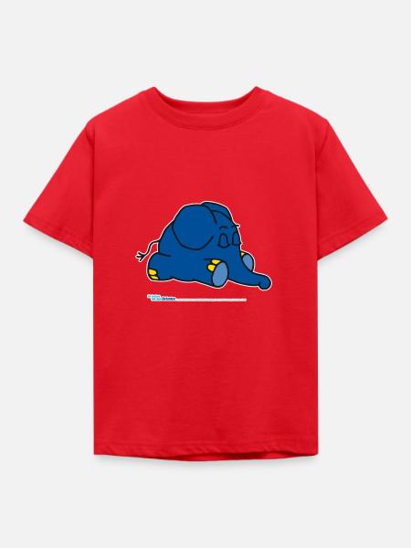 Der Elefant - schlafend - Kinder T-Shirt - Rot