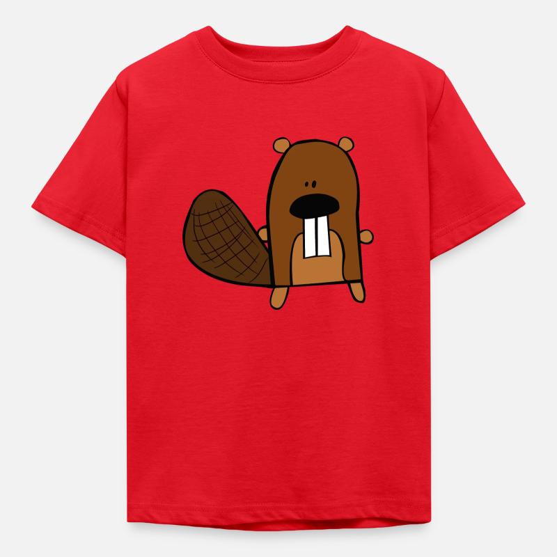 Biber - Kinder T-Shirt - Rot