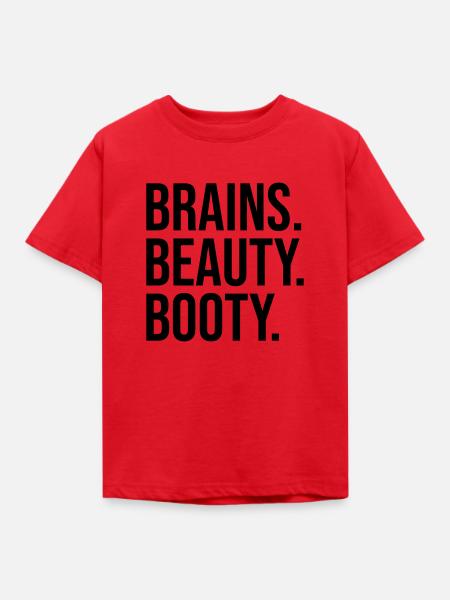 BRAINS BEAUTY BOOTY - Kinder T-Shirt - Rot
