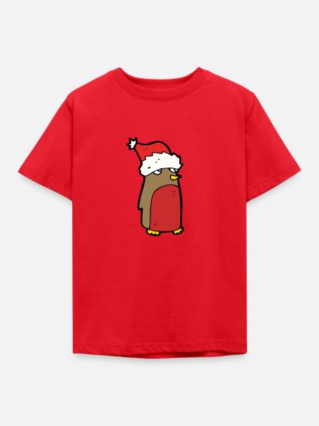 Weihnachtspinguin - Kinder T-Shirt - Rot
