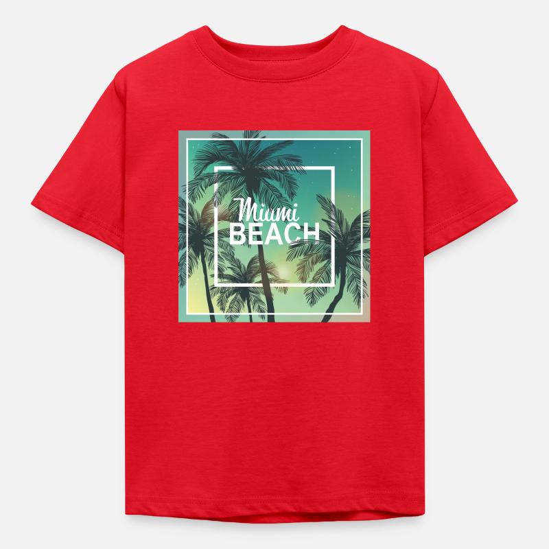 MIAMI BEACH - Kinder T-Shirt - Rot