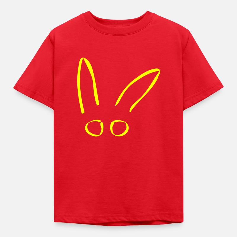 Rabbit Eyes Easter Gift Idea yellow - Kids' T-Shirt - red