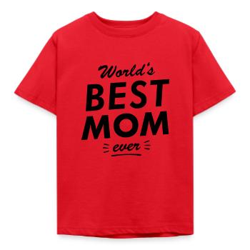 Worlds best mom ever - Kids' T-Shirt - red - Front - AI Model Kid Male (0cm)