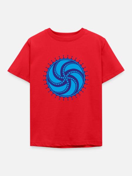 Sonnenrad (blau) - Kinder T-Shirt - Rot