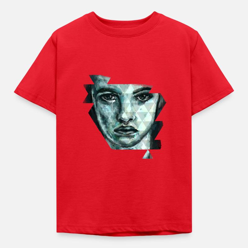 face - T-shirt Enfant - rouge