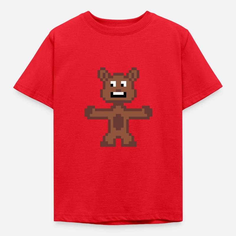 Ours (Pixelart) - T-shirt Enfant - rouge