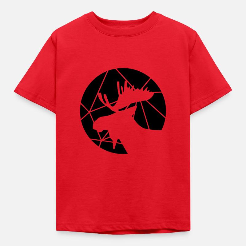 Moose grid pattern - Kids' T-Shirt - red