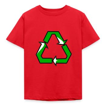Recycling - Kinder T-Shirt - Rot - Vorne - AI Model Kid Male (0cm)