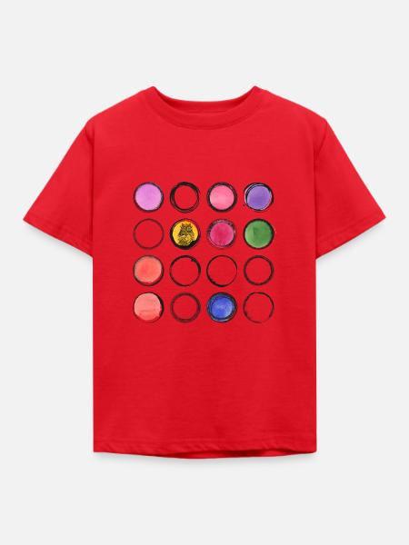 bunte Eule Muster Kreis - Kinder T-Shirt - Rot