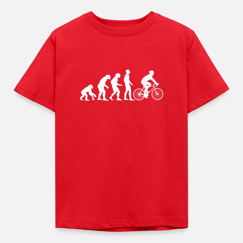 Evolution cyclist - Kids' T-Shirt - red