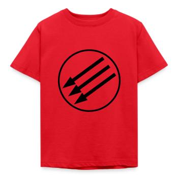 DREIPFEIL | Three arrows movement - Kinder T-Shirt - Rot - Vorne - AI Model Kid Male (0cm)