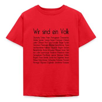 Wir sind ein Volk (black) - Kinder T-Shirt - Rot - Vorne - AI Model Kid Male (0cm)