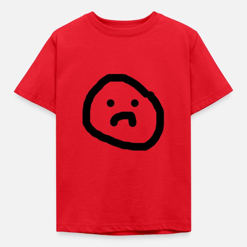 Sad face - Kids' T-Shirt - red