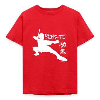 Kung Fu - Kinder T-Shirt - Rot - Vorne - AI Model Kid Male (0cm)