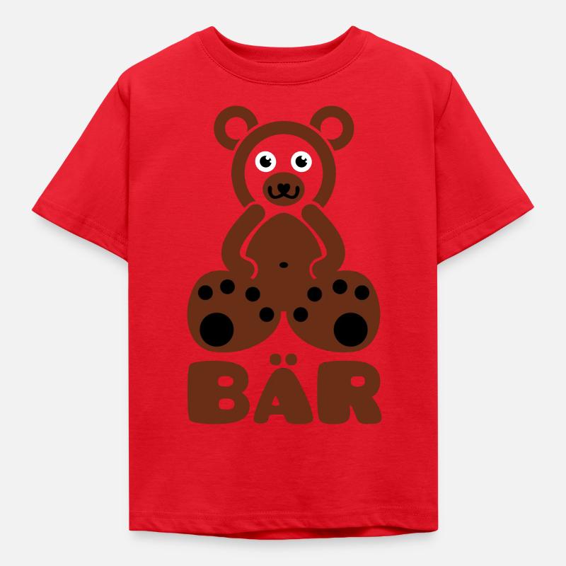 A bear with text - Kids' T-Shirt - red