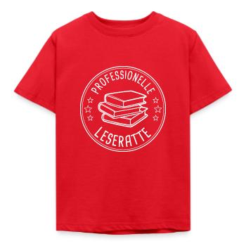 Professionelle Leseratte Abzeichen Auszeichnung - Kinder T-Shirt - Rot - Vorne - AI Model Kid Male (0cm)