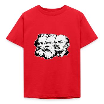 Marx – Engels – Lenin - Kinder T-Shirt - Rot - Vorne - AI Model Kid Male (0cm)
