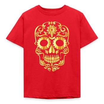Crâne d'or - T-shirt Enfant - rouge - Devant - AI Model Kid Male (0cm)