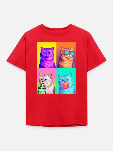 Katzen Perser Katze - Kinder T-Shirt - Rot