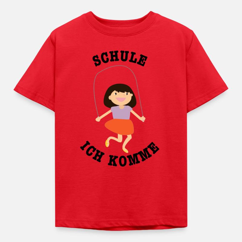 Schule ich komme, Einschulung - Kinder T-Shirt - Rot