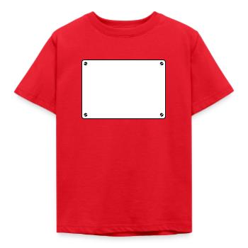 Platte Weiße Schild - Kinder T-Shirt - Rot - Vorne - AI Model Kid Male (0cm)