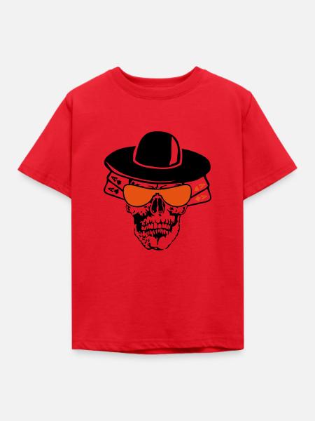 Todeskopf Poker carre as - Kinder T-Shirt - Rot