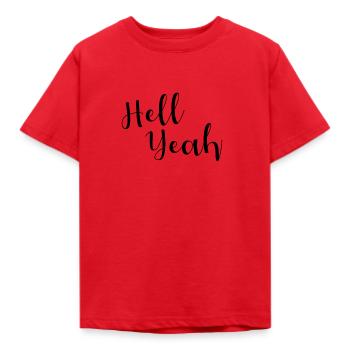 Hell yeah lettering - Kids' T-Shirt - red - Front - AI Model Kid Male (0cm)