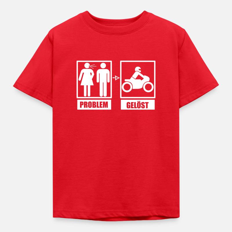 Problem Gelöst- Motorrad - Kinder T-Shirt - Rot