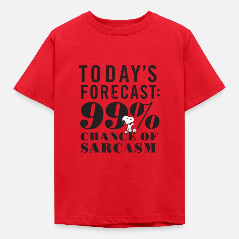 Peanuts Snoopy Sarcasm Funny Saying Office Umorismo - Maglietta per bambini - rosso