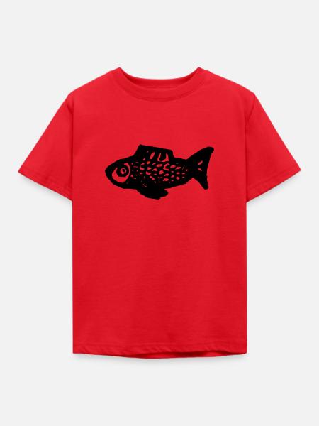 Einfach schwimmen Fisch - Kinder T-Shirt - Rot