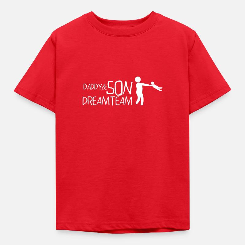 father and son - Kids' T-Shirt - red