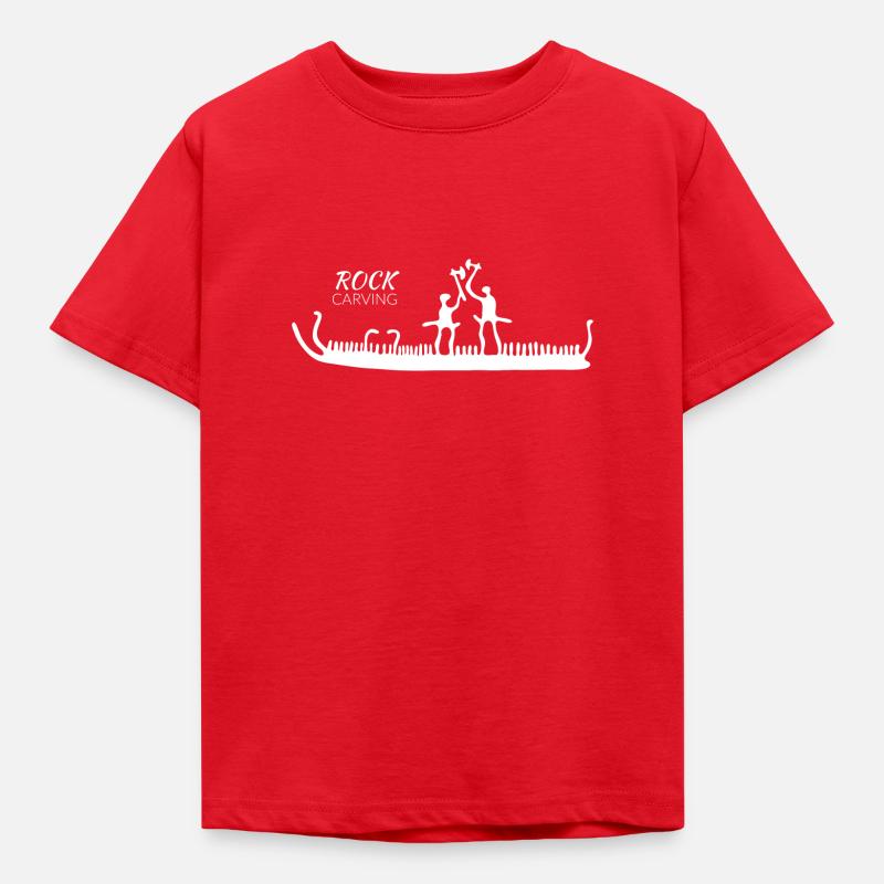 Petroglyphs, Norway - Kids' T-Shirt - red