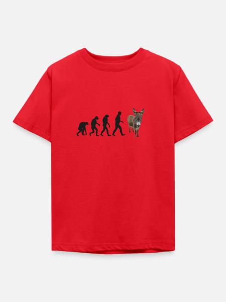 esel evolution - Kinder T-Shirt - Rot