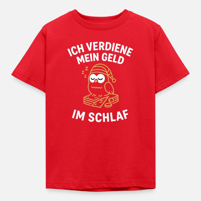 GeldImSchlaf Eule - T-shirt Enfant - rouge