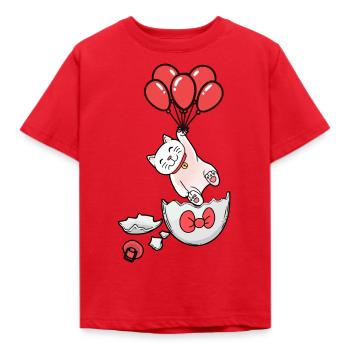 Chat Naissance Coquille D’oeuf Ballons Enfants Bébé - T-shirt Enfant - rouge - Devant - AI Model Kid Male (0cm)