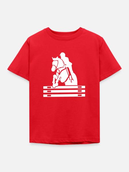 Springreiten - Kinder T-Shirt - Rot