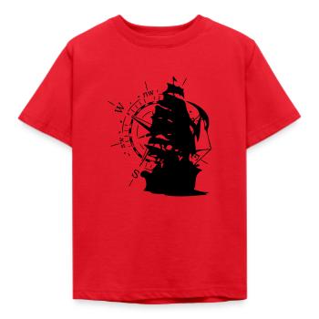 WindRose mit Segelschiff | Freizeimode Bstyled - Kinder T-Shirt - Rot - Vorne - AI Model Kid Male (0cm)
