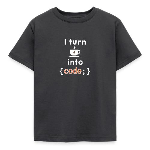I turn coffee into code light - Kids' T-Shirt