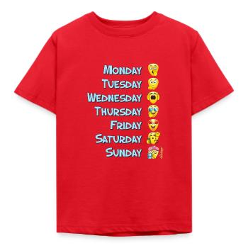 Toute la semaine - The Goodeys ® - T-shirt Enfant - rouge - Devant - AI Model Kid Male (0cm)