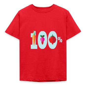 100% végétarien - cadeau - T-shirt Enfant - rouge - Devant - AI Model Kid Male (0cm)