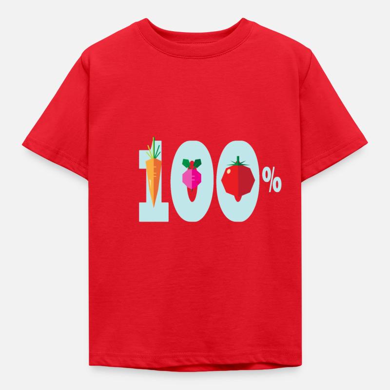 100 Prozent vegetarisch - Geschenk - Kinder T-Shirt - Rot