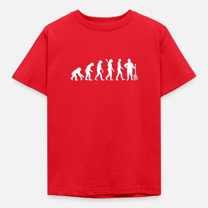 Évolution Paysan - T-shirt Enfant - rouge