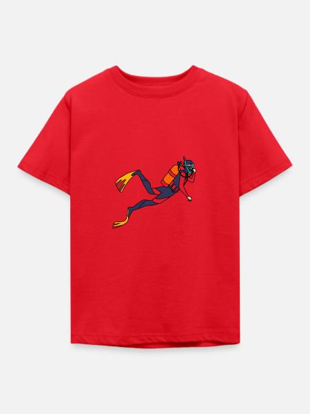 Taucher - Kinder T-Shirt - Rot