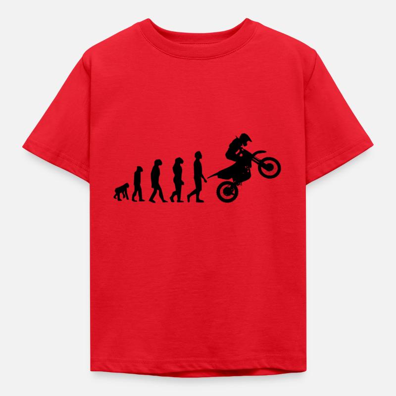 Evolution du singe au motocross - T-shirt Enfant - rouge