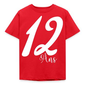 12 Ans Anniversaire - T-shirt Enfant - rouge - Devant - AI Model Kid Male (0cm)