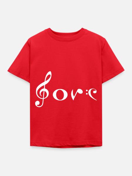 Love Musik Note - Kinder T-Shirt - Rot