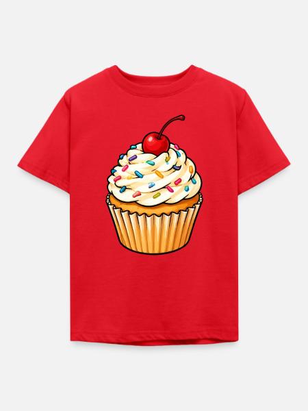 Kirschen Cupcake mit Streuseln - Kinder T-Shirt - Rot