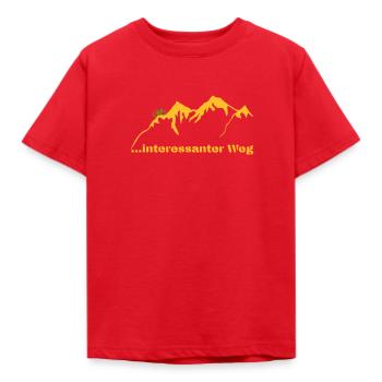 interessanter weg 2-farbig - Kinder T-Shirt - Rot - Vorne - AI Model Kid Male (0cm)