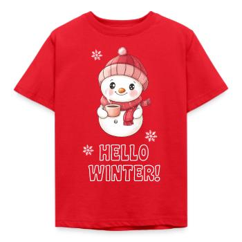 Bonjour l’hiver - Bonhomme de neige - T-shirt Enfant - rouge - Devant - AI Model Kid Male (0cm)