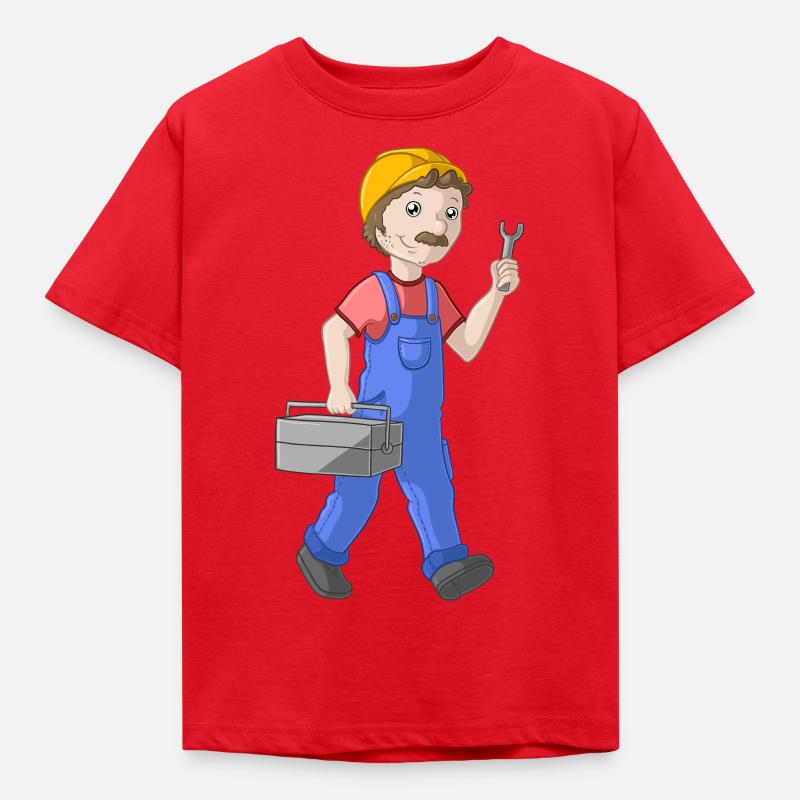 Comic Handwerker - Kinder T-Shirt - Rot